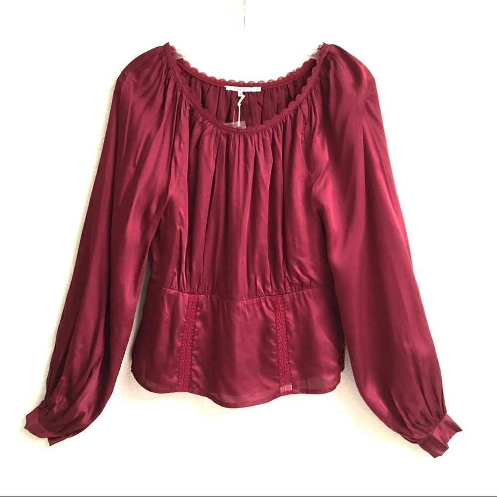 ‎Revolve Tularosa Cabernet maroon Zane top M